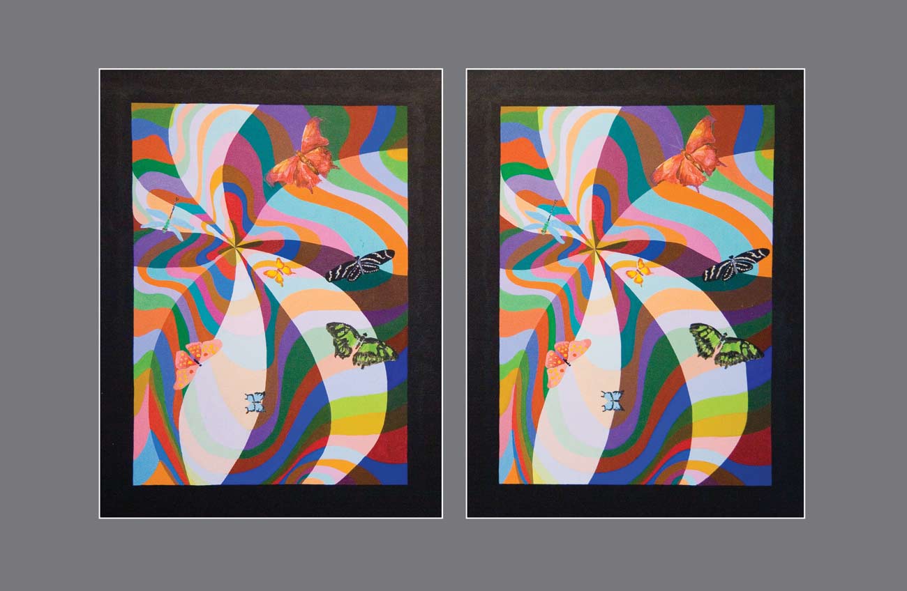 Butterfly Ballet: Whirling Blades of Color - Stereo Art Prints