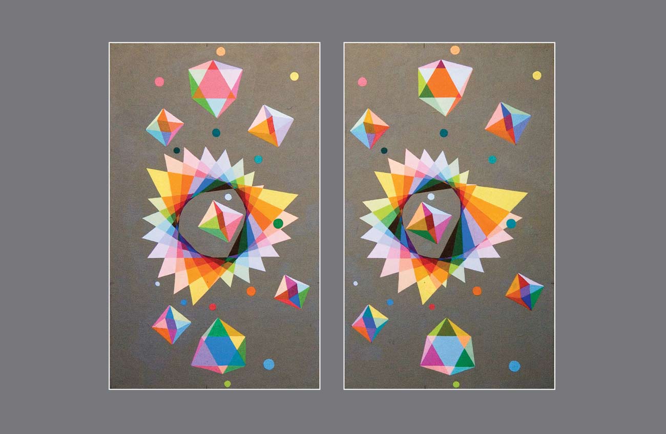 Diamond Dreamscape: Origami Marvels Unfold in Cosmic Symphony - Stereo Art Prints