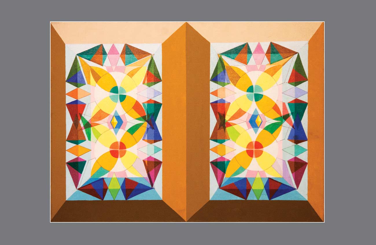 Symphony of Duality: Merging Brown Geometrics in Stereoscopic Harmony - Stereo Art Prints