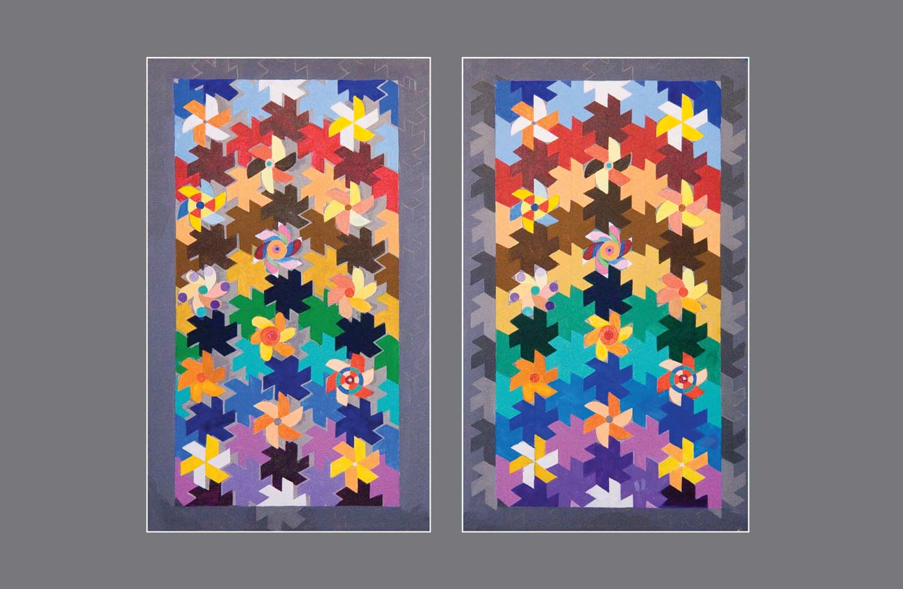 Whirling Kaleidoscope: Fanciful Fans in Vibrant Dimensions - Stereo Art Prints