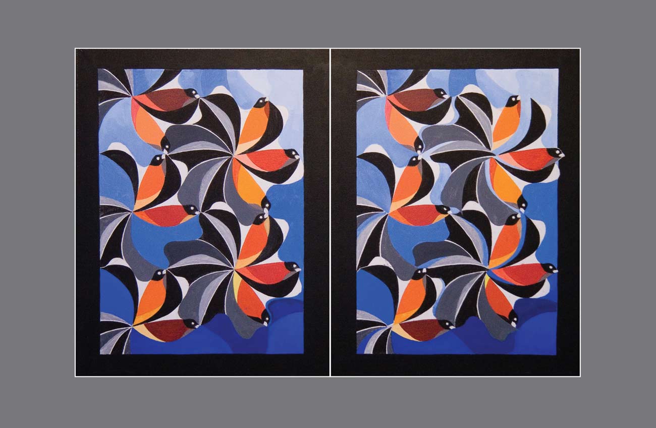 Whirlwind Symphony: A Three-Dimensional Dance of Enchanting Fans - Stereo Art Prints