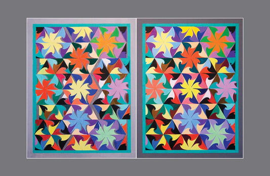 Fan-tastic Whirl: A Kaleidoscope of Floating Colors - Stereo Art Prints