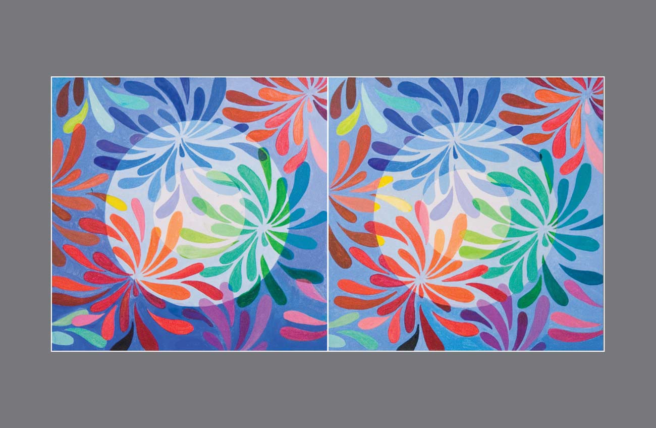 Floral Fantasia: A Three-Dimensional Symphony of Op-Art Blooms - Stereo Art Prints