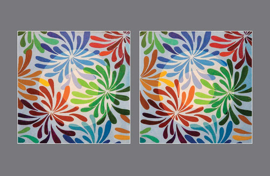 Whimsical Blossoms: Op-Art Flowers Unleash Multidimensional Magic - Stereo Art Prints